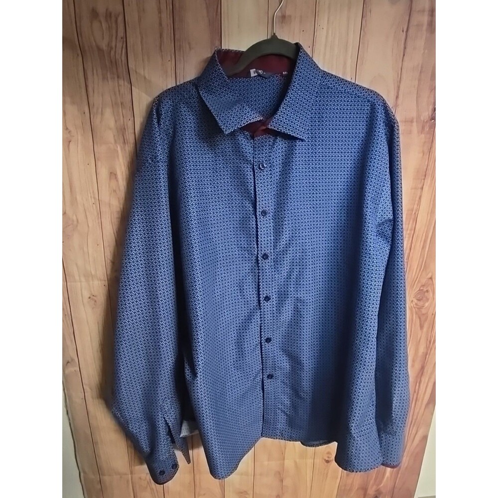Camisa Bohio De Hombre Color Azul Size 2xl  60% Algodon 40% Poliester